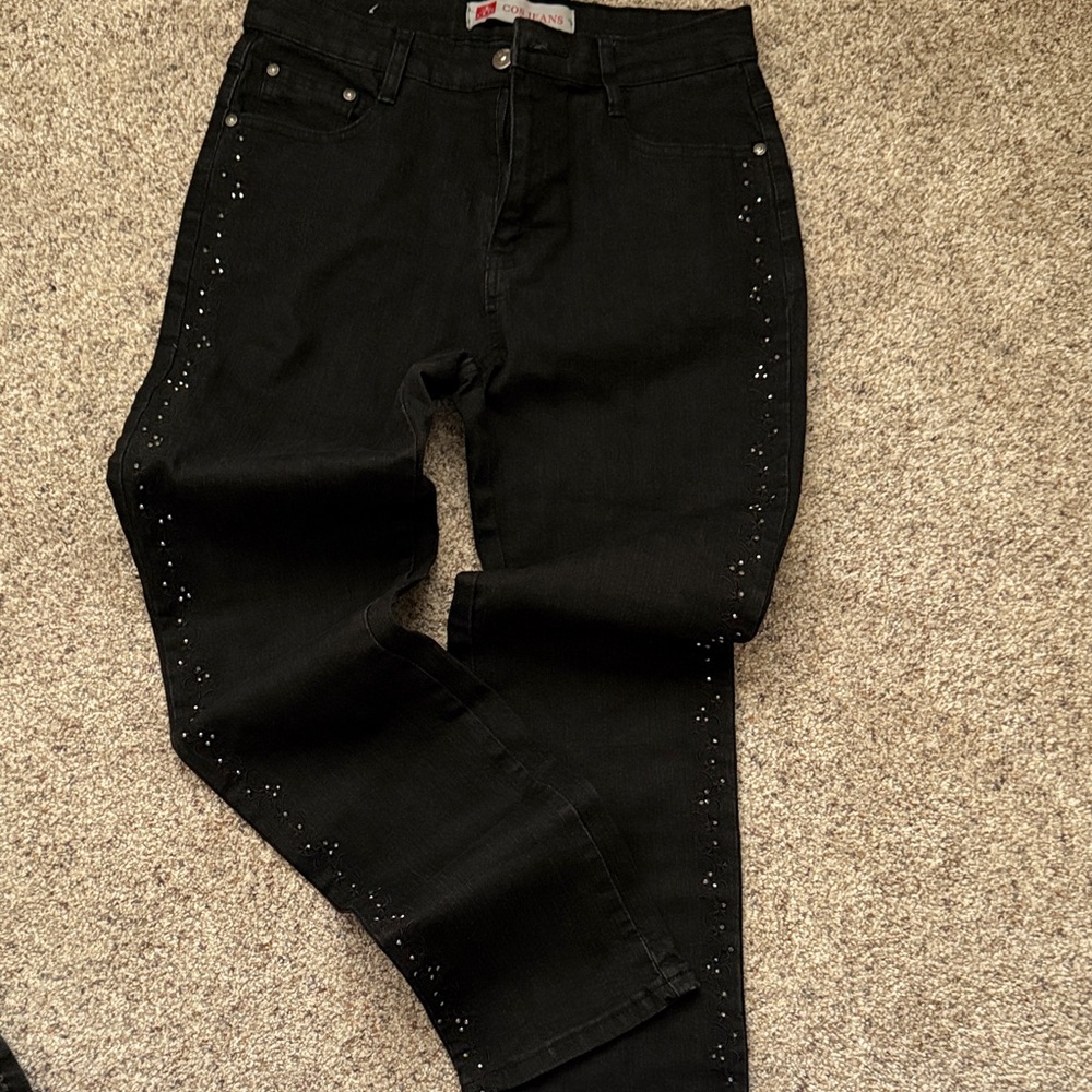 COS Black Studded Ankle Jeans